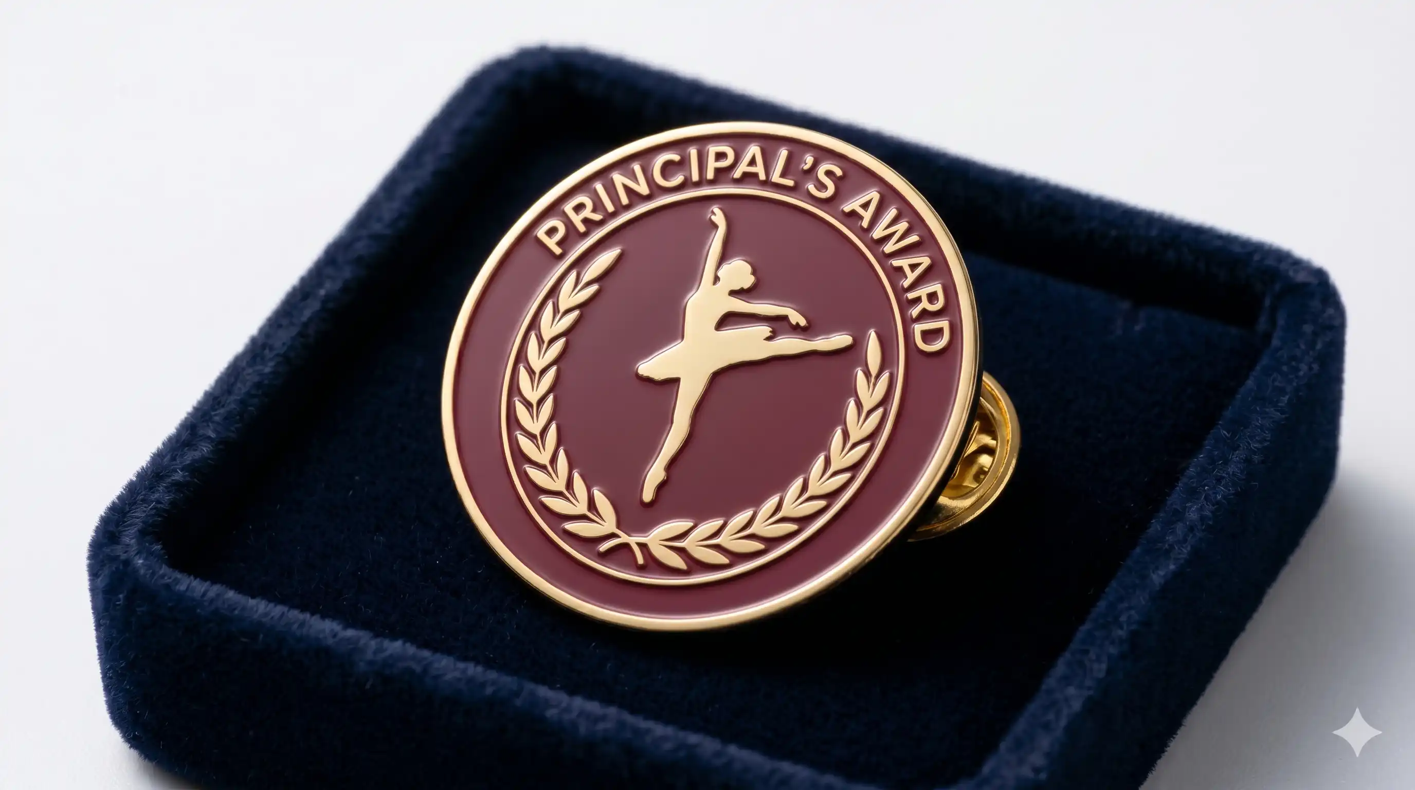 Custom hard enamel dance award pin — jewellery-grade polished finish